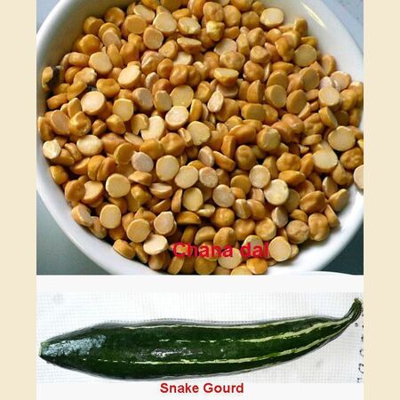 Chana Dal (Split Bengal Gram)  with Snake Gourd