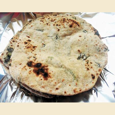 Chapatti Or Roti With Wild Garlic Leaves 