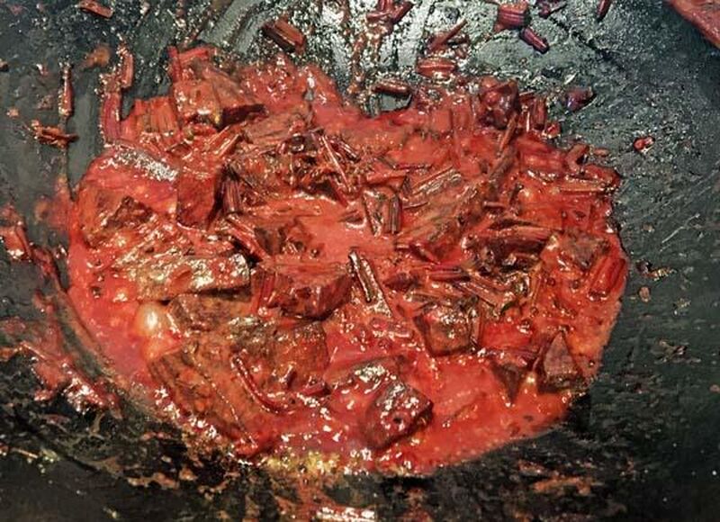 Beetroot Greens/Leaves and Stalks Bhaji/Sabji 1, With Coconut Cream - picture